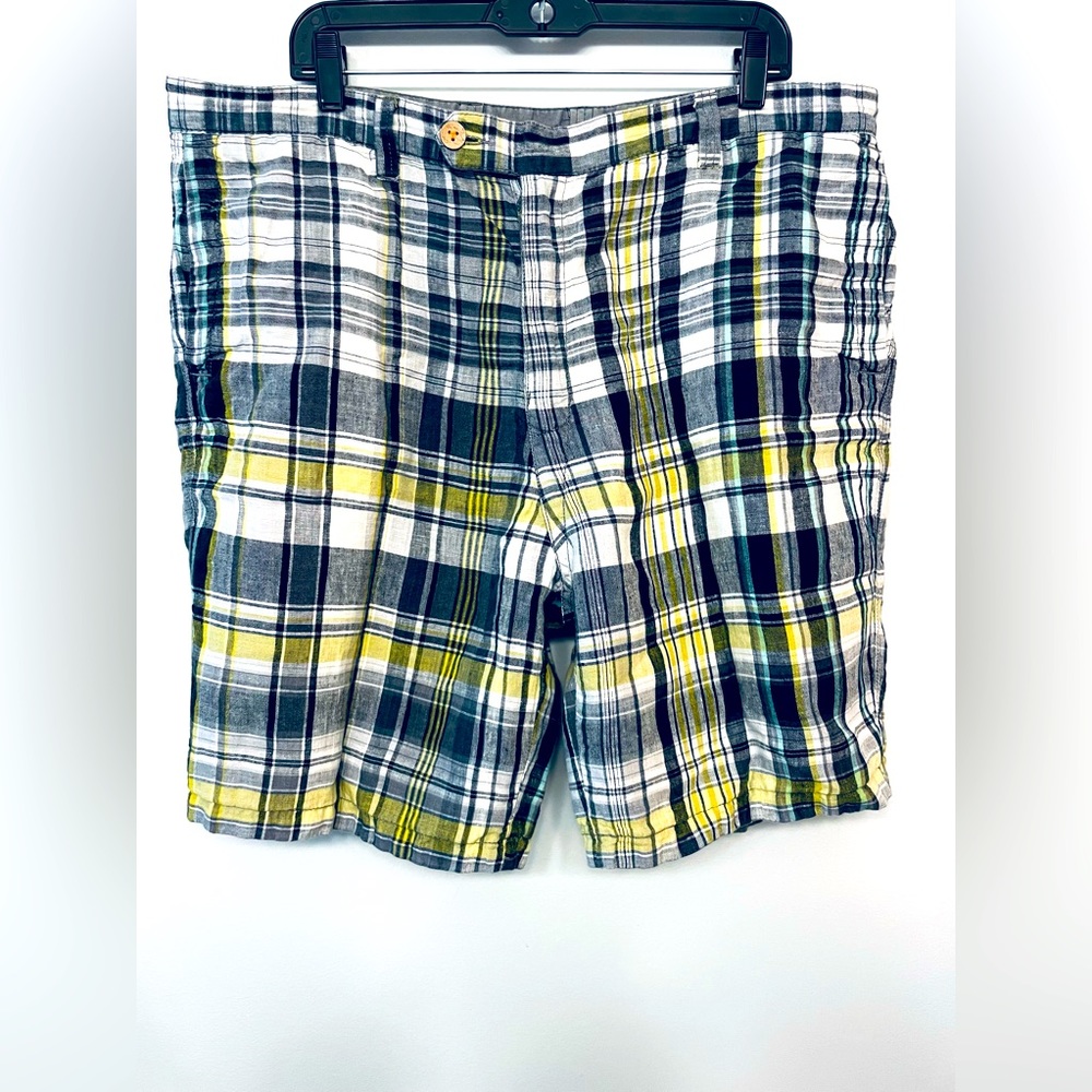 Tommy Bahama RELAX reversible shorts Plaid & Gray 100% Linen Men’s Sz 38 #6